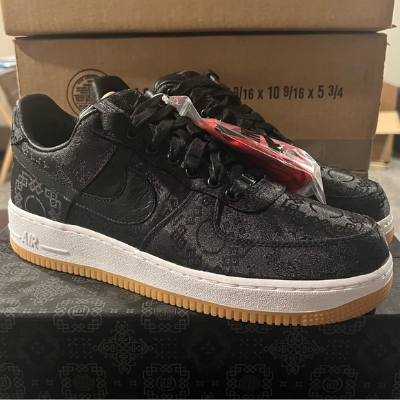 Nike Air Force 1 Low x Fragment x CLOT Black Silk CZ3986-001 Size 8.5 - Picture 1 of 10